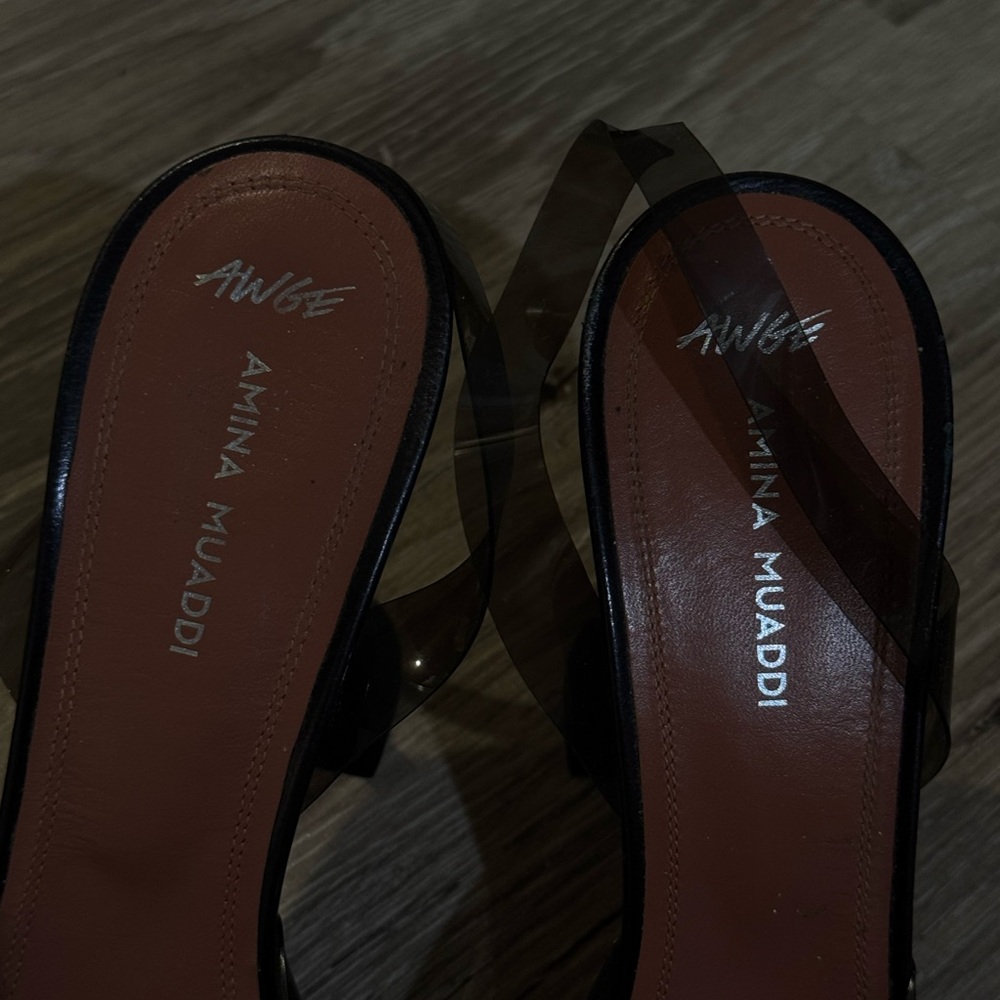 Amina Muaddi Black Heels